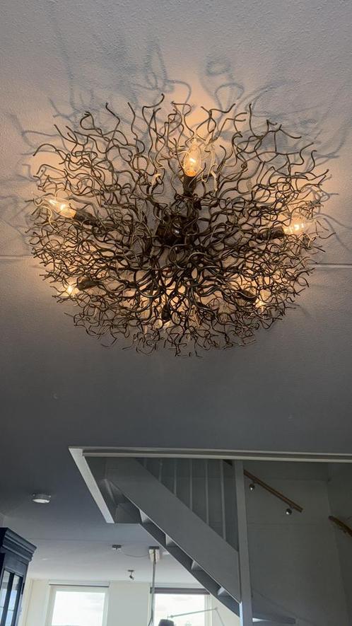 Brand van Egmond Hollywood 60cm,plafondlamp,nikkel design, Huis en Inrichting, Lampen | Plafondlampen, Gebruikt, Metaal, Ophalen