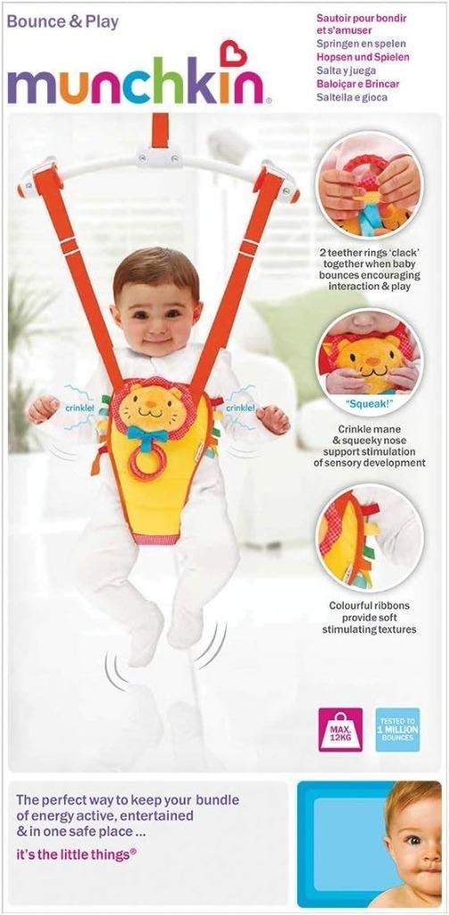 Munchkin Babyschommel voor aan de deur - Bounce and Play, Kinderen en Baby's, Speelgoed | Babyspeelgoed, Nieuw, Overige typen