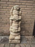 Horen,zien en zwijgen beeld zandsteen Bali, Tuin en Terras, Tuinbeelden, Ophalen, Gebruikt, Steen