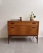 Vintage teak ladekastje/tv meubel, Deens design/jaren 60, 50 tot 100 cm, 1 of 2 laden, Minder dan 100 cm, 25 tot 50 cm