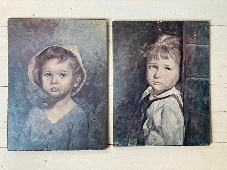 Huilende kinderen van G. Bragolin, Huis en Inrichting, Woonaccessoires | Wanddecoraties, Gebruikt, Ophalen of Verzenden