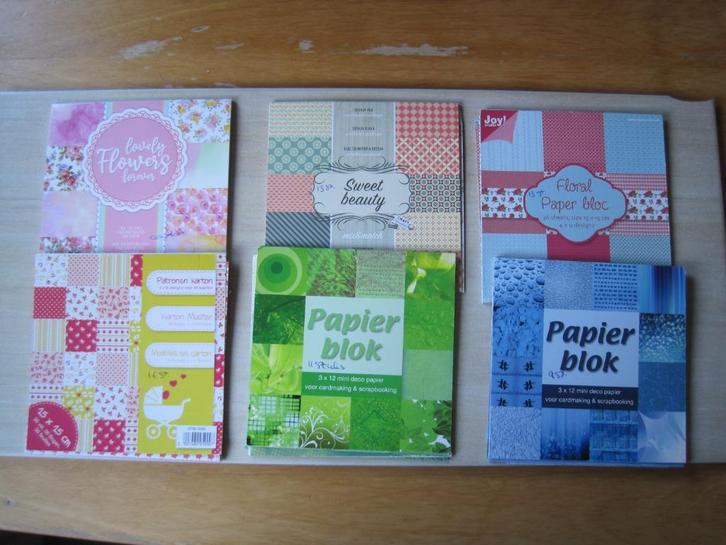 010 - 6 boekjes deco papier, Hobby en Vrije tijd, Knutselen, Gebruikt, Materiaal, Verzenden