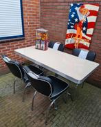 FIFTIES SIXTIES BEL AIR DINER STOELEN MET TAFEL AMERIKAANS, Huis en Inrichting, Stoelen, Ophalen, Zwart, Overige materialen, Vier