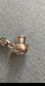 Zilveren bedel koffiekan theepot met edelweiss, Ophalen of Verzenden, Zilver