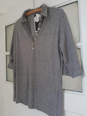 Pulls shirt/ blouse, grijs, heel fijn streepje, maat L beschikbaar voor biedingen