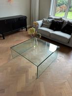Glazen design tafel, Ophalen, Gebruikt, 50 tot 100 cm, 50 tot 100 cm