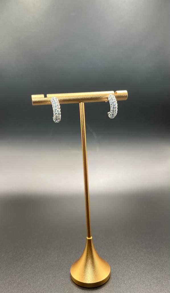 Gerhodineerde zilveren oorbellen (925) met Zirkonia, Sieraden, Tassen en Uiterlijk, Oorbellen, Nieuw, Knopjes of Stekers, Zilver