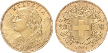 Zwitserland 20 francs goud 1927B beschikbaar voor biedingen