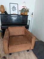 Cognac kleurige loveseat, Huis en Inrichting, Fauteuils, Ophalen, Gebruikt, 75 tot 100 cm, Stof
