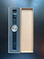 LEFF AMSTERDAM D38 TUBE horloge | STEEL/BLACK LEATHER STRAP, Sieraden, Tassen en Uiterlijk, Horloges | Heren, Overige merken, Leer