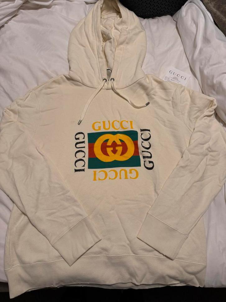 Gucci Hoodie - Topstaat!, Kleding | Dames, Truien en Vesten, Zo goed als nieuw, Maat 46/48 (XL) of groter, Beige, Ophalen of Verzenden