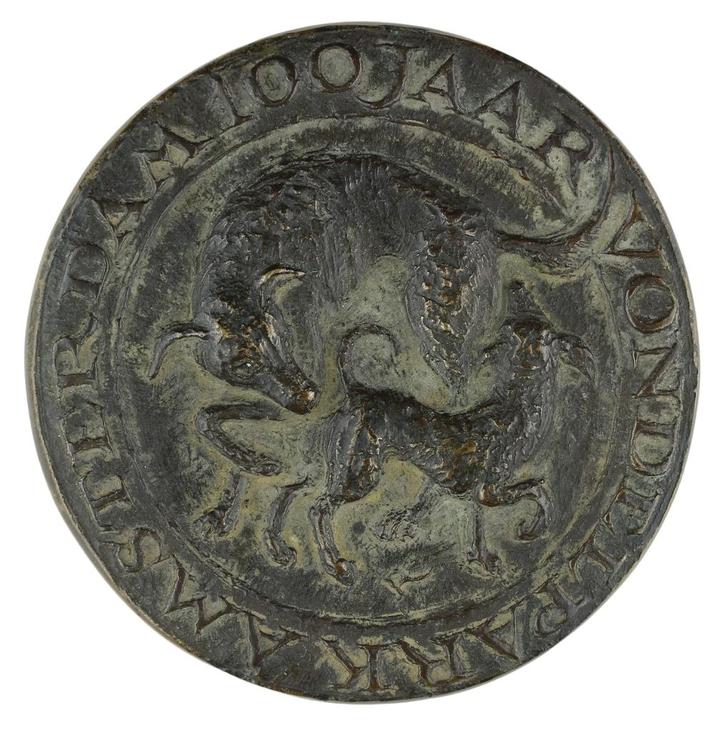 PENNING 1965 Ruth Brouwer : 100 jaar Vondelpark Amsterdam, Postzegels en Munten, Penningen en Medailles, Brons, Nederland, Verzenden