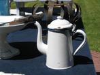 Oud wit emaillen koffiekannetje / kan koffie kannetje, Antiek en Kunst, Ophalen of Verzenden
