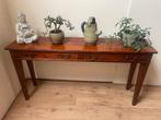 Mooie vintage lange sidetable, Indische stijl tafel 2 lades, Antiek en Kunst, Ophalen