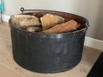 Koperen houtbak rond 60 met hengsel, Antiek en Kunst, Ophalen, Koper