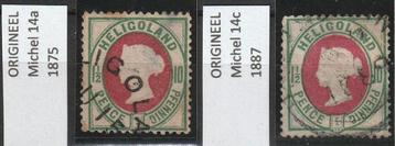 HELGOLAND - HELIGOLAND - Michel 14a & 14c originelen beschikbaar voor biedingen