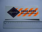 sticker oud POLITIE fel oranje plastic diender baan banen li, Verzamelen, Verzenden, Zo goed als nieuw, Bedrijf of Vereniging