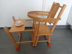 Vintage/brocante houten poppenstoel tot tafel en stoeltje, Antiek en Kunst, Ophalen