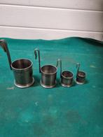 maatbekers messing tin  frans vier kannen, Antiek en Kunst, Antiek | Tin, Ophalen of Verzenden