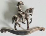 Zilveren miniatuur man op paard en hobbelpaard, Antiek en Kunst, Antiek | Goud en Zilver, Ophalen of Verzenden, Zilver