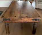 Robuuste salontafel Indiase stijl 70 x 135 massief hout, 50 tot 100 cm, Minder dan 50 cm, Koloniaal, 100 tot 150 cm