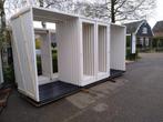 Hardhout kozijn met dubbele deuren en zijlichten, Nieuw, Ophalen of Verzenden, Buitendeur, Hout