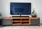 Industrieel TV meubel 220 cm mangohout, Ophalen, Zo goed als nieuw, 200 cm of meer, Minder dan 100 cm