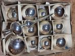 Set piek kerstballen oud vintage zilver glas, Diversen, Kerst, Ophalen of Verzenden, Zo goed als nieuw