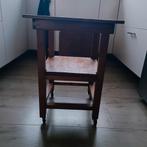 Houten bijzettafel / plantentafel op wieltjes, Gebruikt, Grenenhout, Minder dan 50 cm, Ophalen of Verzenden