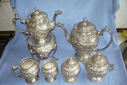 Fraai antiek Hollands gekeurd zilveren koffie / thee servies, Antiek en Kunst, Antiek | Goud en Zilver, Zilver, Ophalen