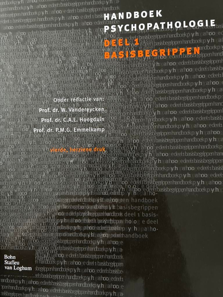 Handboek Psychopathologie deel 1 - Basisbegrippen, Ophalen of Verzenden, Zo goed als nieuw, Klinische psychologie