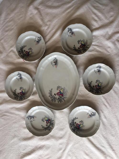 Gebakstel, Coimbra porselein, Portugal, Huis en Inrichting, Keuken | Servies, Zo goed als nieuw, Compleet servies, Overige stijlen