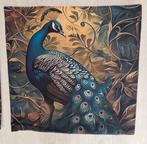 Mooie Nieuwe kussenhoes Pauw met "bladeren, Ophalen of Verzenden, Nieuw, Overige kleuren, Vierkant