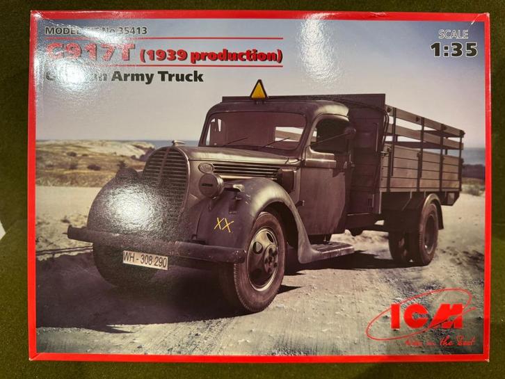 ICM 35413 1/35 Ford G917 German Army truck, Hobby en Vrije tijd, Modelbouw | Auto's en Voertuigen, Zo goed als nieuw, Truck, 1:32 tot 1:50