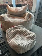 Zgan Loungepug Big Bertha groot zitbank fauteuil. Rib creme, Ophalen of Verzenden, Zo goed als nieuw