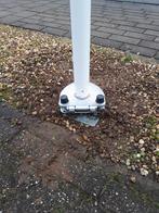 Vlaggenmast met kantelanker, polyester wit, 120-65 mm, Verzenden, Nieuw