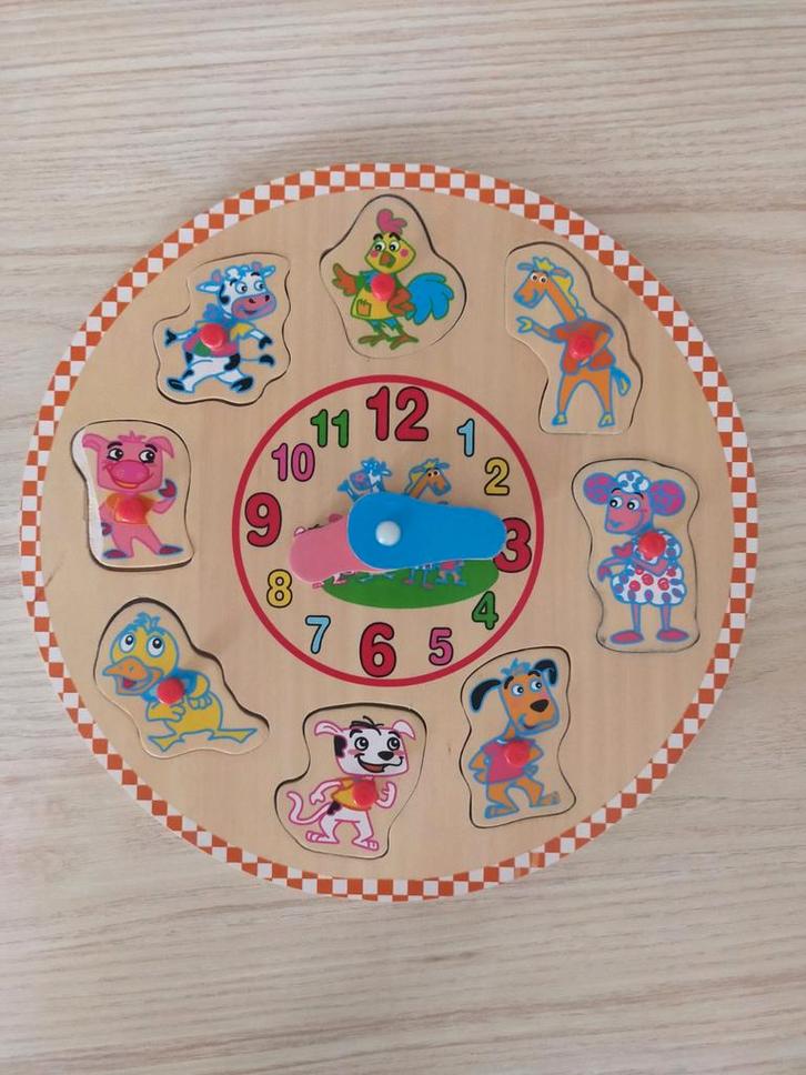 Houten Puzzel Klok voor Kinderen, Kinderen en Baby's, Speelgoed | Babyspeelgoed, Ophalen of Verzenden