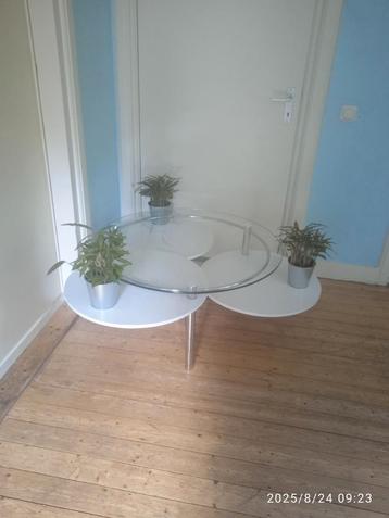 Vintage Space age ronde verstelbare salontafel 1970
 beschikbaar voor biedingen