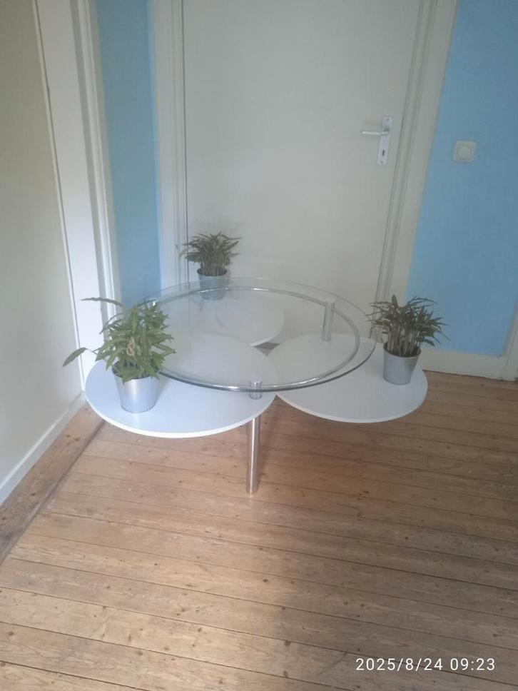 Vintage Space age ronde verstelbare salontafel 1970, Antiek en Kunst, Antiek | Meubels | Tafels, Ophalen