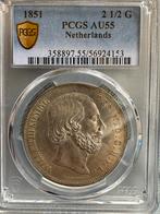 Schitterende rijksdaalder 1851 Willem III, Koning Willem III, Zilver, Ophalen of Verzenden, Losse munt