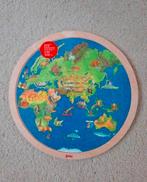 Goki houten wereldpuzzel (57 stukjes), dubbelzijdig (nieuw), Ophalen of Verzenden, Meer dan 50 stukjes, Nieuw