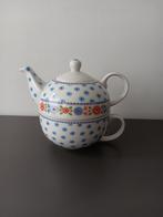 Kakelbont tea-for-one set (theepot met kop), Huis en Inrichting, Keuken | Servies, Overige typen, Ophalen of Verzenden, Zo goed als nieuw