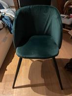 Groene Velvet Stoel - Stijlvol en Comfortabel, Huis en Inrichting, Stoelen, Ophalen, Overige kleuren, Zo goed als nieuw, Eén