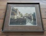 Antiek schilderij Brugge, gesigneerd, Ophalen of Verzenden