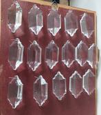 16 zware kristallen antieke lampenpegels 9 x 4,5 cm, Antiek en Kunst, Antiek | Lampen, Ophalen of Verzenden