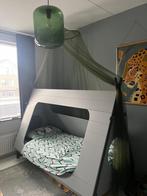 Grijs kinderbed tipi eenpersoons, Lattenbodem, Zo goed als nieuw, 85 tot 100 cm, Ophalen