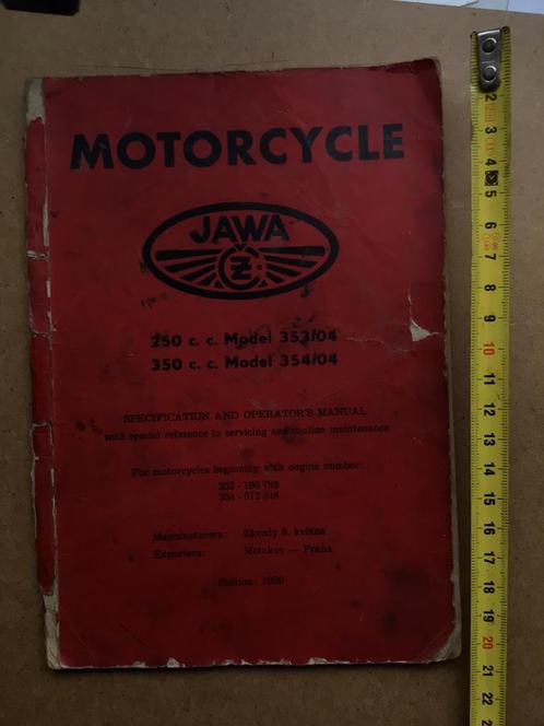 JAWA 1959 instructie boekje 250 cc 350cc, Motoren, Handleidingen en Instructieboekjes, Overige merken, Ophalen of Verzenden