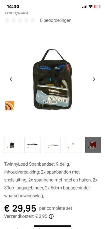 Twinney load 9 spanbanden set beschikbaar voor biedingen