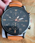 Horloge nieuw, Sieraden, Tassen en Uiterlijk, Horloges | Heren, Overige merken, Leer, Verzenden, Polshorloge