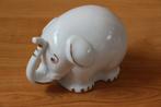 Glanzend witte olifant met goudkleur accenten beeldjes, Verzamelen, Ophalen of Verzenden, Zo goed als nieuw, Dier